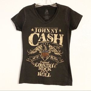 Zion Rootswear Johnny Cash Man in Black T-shirt